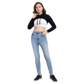 Women Cut Crop Hoodie