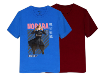 Unisex Style Set: Printed & Plain Round Neck T-Shirt Combo