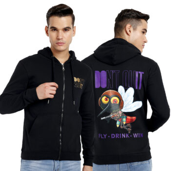 Mens Graphic Print Regular Fit Zipper Hoodie