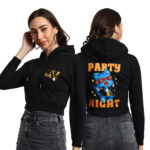 Graphic Print Crop Top With Zipper Regular Fit