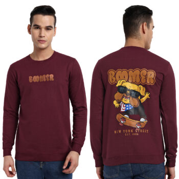 Mens Graphic Print Regular Sweatshirt With Round Neck