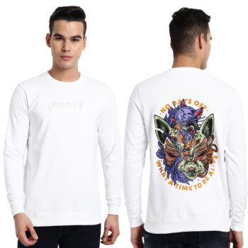 Mens Graphic Print Regular Sweatshirt With Round Neck