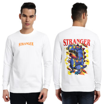 Mens Graphic Print Regular Sweatshirt With Round Neck