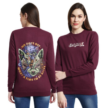 Womens Graphic Print  Sweatshirt With Round Neck