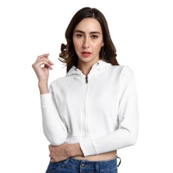 Plain Crop Top with Zipper Regular Fit