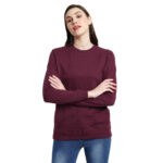 Plain Sweatshirt With Round Neck