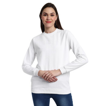 Plain Sweatshirt With Round Neck