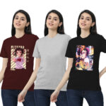 Womens 2-Graphic With 1-solid T-shirt