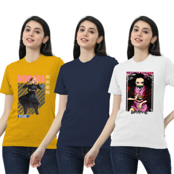 Womens 2-Graphic With 1-solid T-shirt
