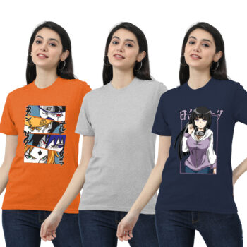 Womens 2-Graphic With 1-solid T-shirt