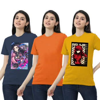 Womens 2-Graphic With 1-solid T-shirt