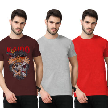 3Pack-2-Solid With 1-Graphic T-shirt