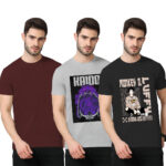 3PACK 1SOLID+2PRINT [MAROON+GRAY+BLACK]