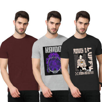 3Pack 2-Graphic With 1-Solid T-shirt
