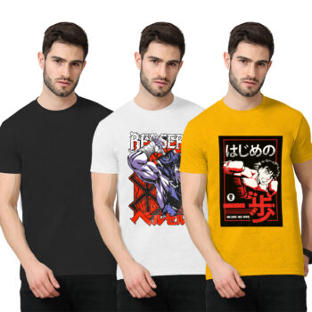3Pack 2-Graphic With 1-Solid T-shirt
