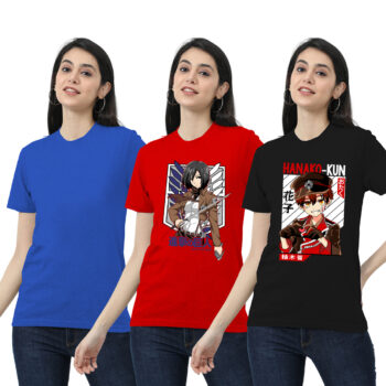 Womens 2-Graphic With 1-solid T-shirt