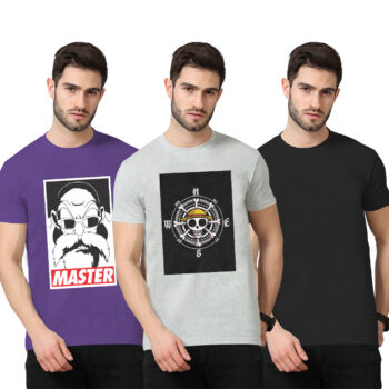 3Pack 2-Graphic With 1-Solid T-shirt