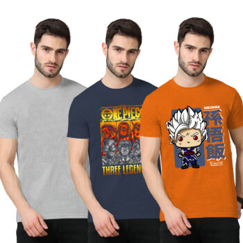 3Pack 2-Graphic With 1-Solid T-shirt