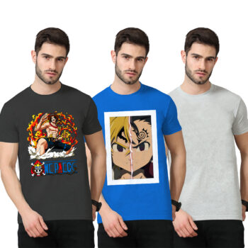 3Pack 2-Graphic With 1-Solid T-shirt