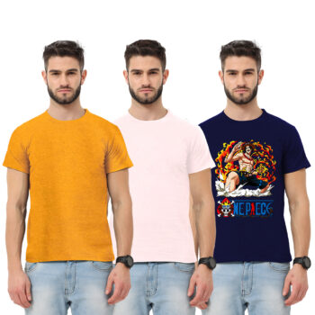 3Pack-2-Solid With 1-Graphic T-shirt