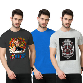 3Pack 2-Graphic With 1-Solid T-shirt