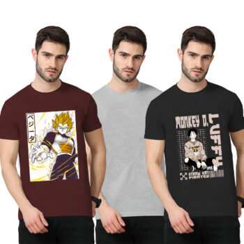 3Pack 2-Graphic With 1-Solid T-shirt