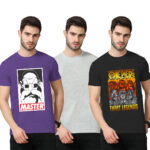 3PACK PRINT+SOLID+PRINT [PURPLE+GRAY MILANGE+BLACK]