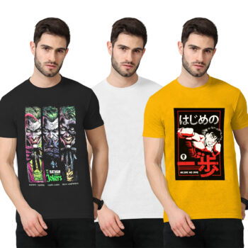 3Pack 2-Graphic With 1-Solid T-shirt