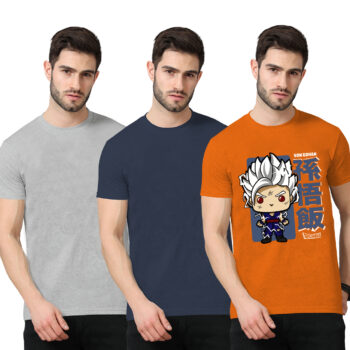 3Pack-2-Solid With 1-Graphshirtic T-shirt
