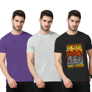 3Pack-2-Solid With 1-Graphshirtic T-shirt