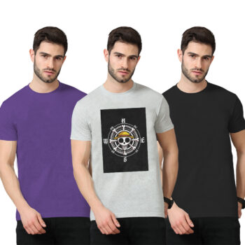3Pack-2-Solid With 1-Graphshirtic T-shirt