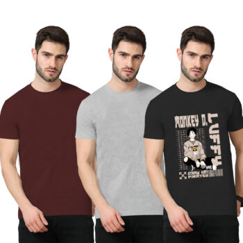 3Pack-2-Solid With 1-Graphshirtic T-shirt