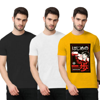 3Pack-2-Solid With 1-Graphshirtic T-shirt