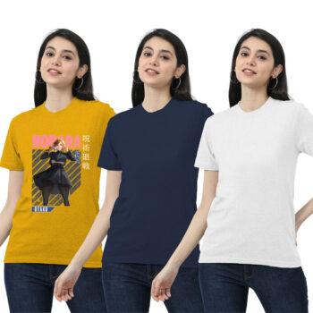 Womens 2-Solid With 1-Graphic T-shirt