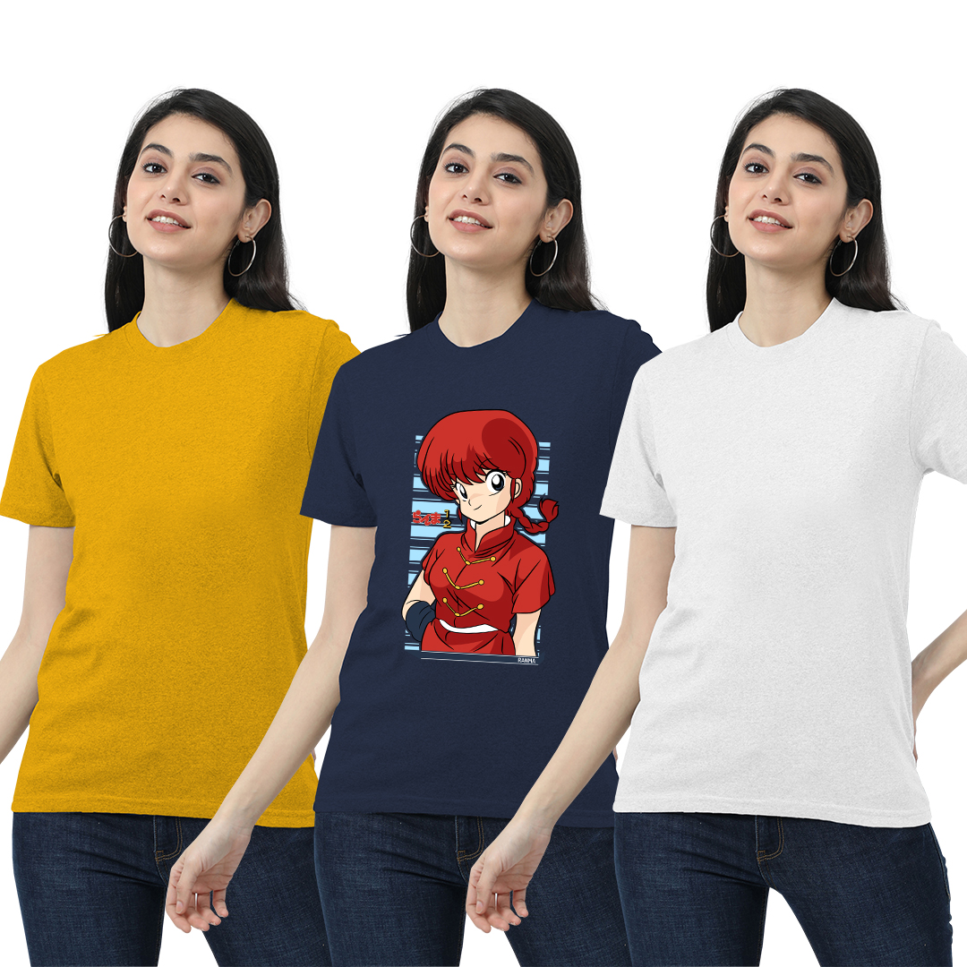 3PACK 1SOLID+1PRINT+1SOLID(MUSTARDYELLOW+NAVYBLUE+WHITE)