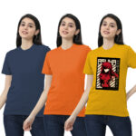 3PACK 2SOLID+1PRINT(ORANGE+MUSTARDYELLOW+NAVY)