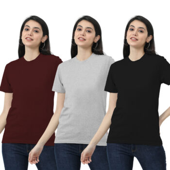 Womens 3-Pack Solid T-shirt