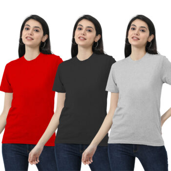 Womens 3-Pack Solid T-shirt